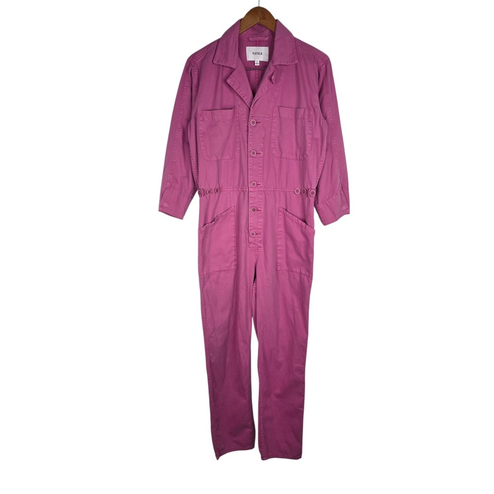 Pistola Tanner Long Sleeve Jumpsuit Women M Orchid Cotton Utility Field Suit